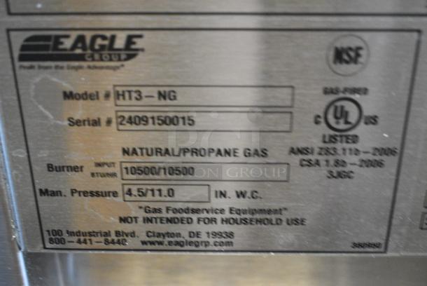 BRAND NEW SCRATCH AND DENT! 2024 Eagle HT3-NG Stainless Steel Commercial Natural Gas Powered 3 Bay Steam Table. 10,500 BTU. - Image 5 of 5