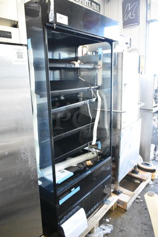 BRAND NEW SCRATCH AND DENT! 2024 Hussmann MDN3575B1A Metal Commercial Grab N Go Merchandiser. See Pictures for Broken Glass. 120 Volts, 1 Phase. Cannot Test Due To Plug Style