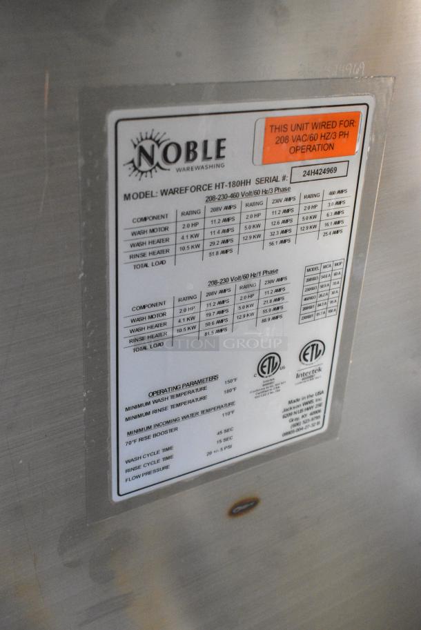BRAND NEW SCRATCH AND DENT! 2024 Noble Wareforce HT-180HH Stainless Steel Commercial Straight Pass Through Dishwasher. 208-230-460 Volts, 3 Phase. - Image 9 of 9