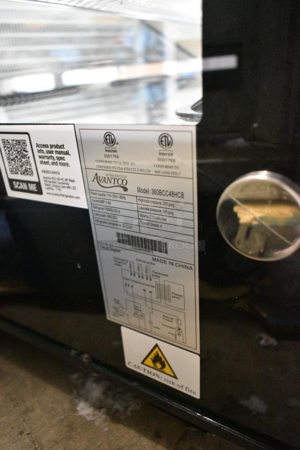 BRAND NEW SCRATCH AND DENT! Avantco 360BCC48HCB 48" Black Refrigerated Countertop Bakery Display Case with LED Lighting. 115 Volts, 1 Phase. Tested and Working! - Image 5 of 5