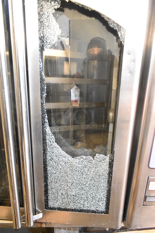 Baxter Stainless Steel Commercial Natural Gas Powered Mini Rotating Rack Oven on Pan Rack. See Pictures for Broken Glass. - Image 2 of 10