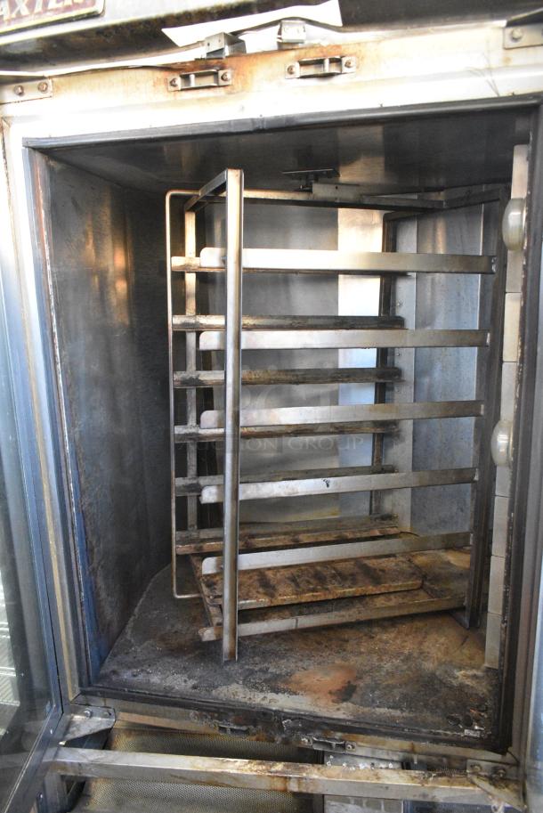 Baxter Stainless Steel Commercial Natural Gas Powered Mini Rotating Rack Oven on Pan Rack. See Pictures for Broken Glass. - Image 7 of 10