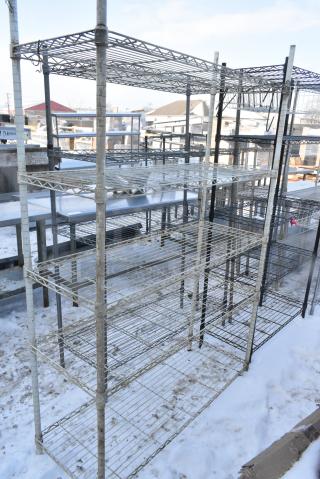 5 Tier Wire Shelving Unit. BUYER MUST DISMANTLE. PCI CANNOT DISMANTLE FOR SHIPPING. PLEASE CONSIDER FREIGHT CHARGES.
