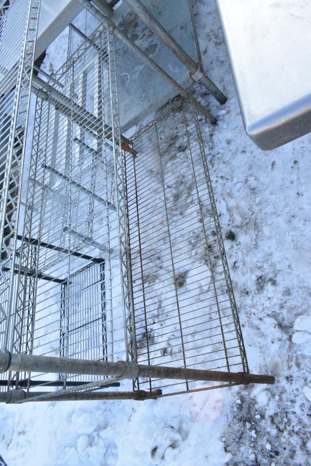 Chrome Finish 6 Tier Wire Shelving Unit. BUYER MUST DISMANTLE. PCI CANNOT DISMANTLE FOR SHIPPING. PLEASE CONSIDER FREIGHT CHARGES. - Image 2 of 3