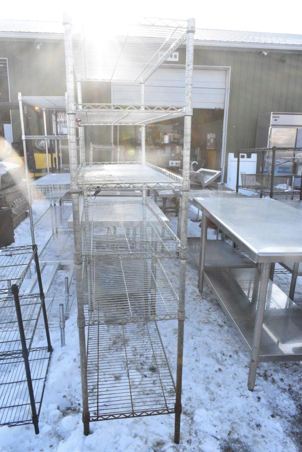 Chrome Finish 6 Tier Wire Shelving Unit. BUYER MUST DISMANTLE. PCI CANNOT DISMANTLE FOR SHIPPING. PLEASE CONSIDER FREIGHT CHARGES. - Image 3 of 3