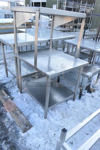 Stainless Steel Table w/ Over Shelf and Metal Under Shelf.