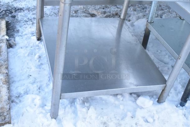 Stainless Steel Table w/ Over Shelf and Metal Under Shelf. - Image 2 of 4