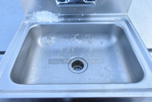 Regency 600HS17Stainless Steel Single Bay Wall Mount Sink w/ Faucet and Handles. - Image 3 of 5