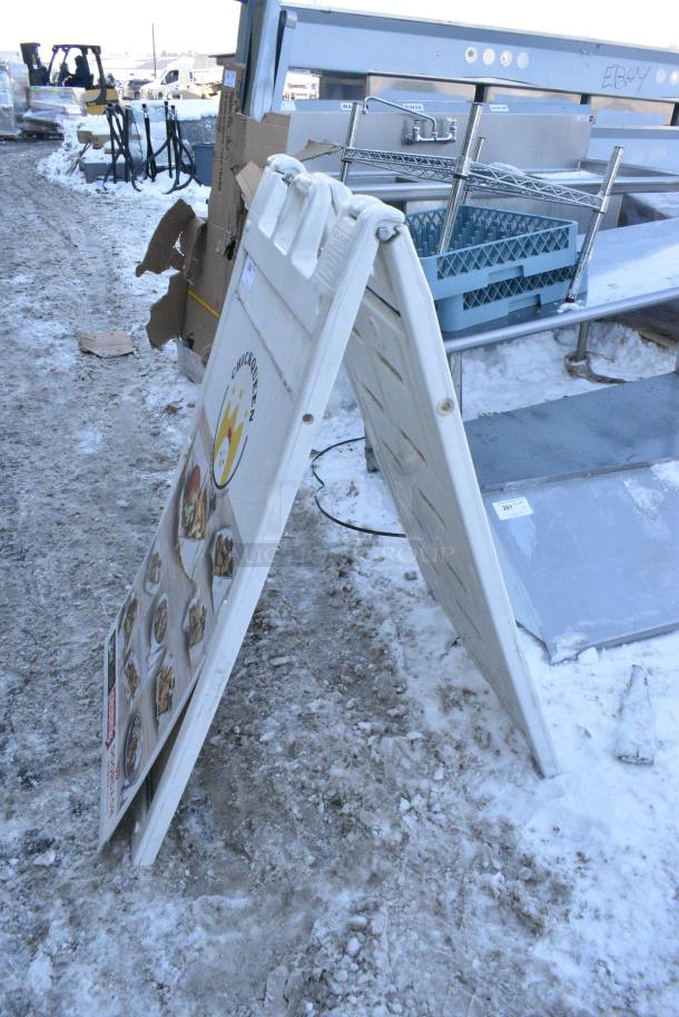 White Poly A Frame Sidewalk Sign. - Image 2 of 4