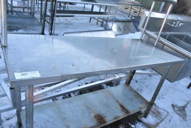 Stainless Steel Table w/ 2 Tier Over Shelf and Metal Under Shelf. - Image 3 of 4