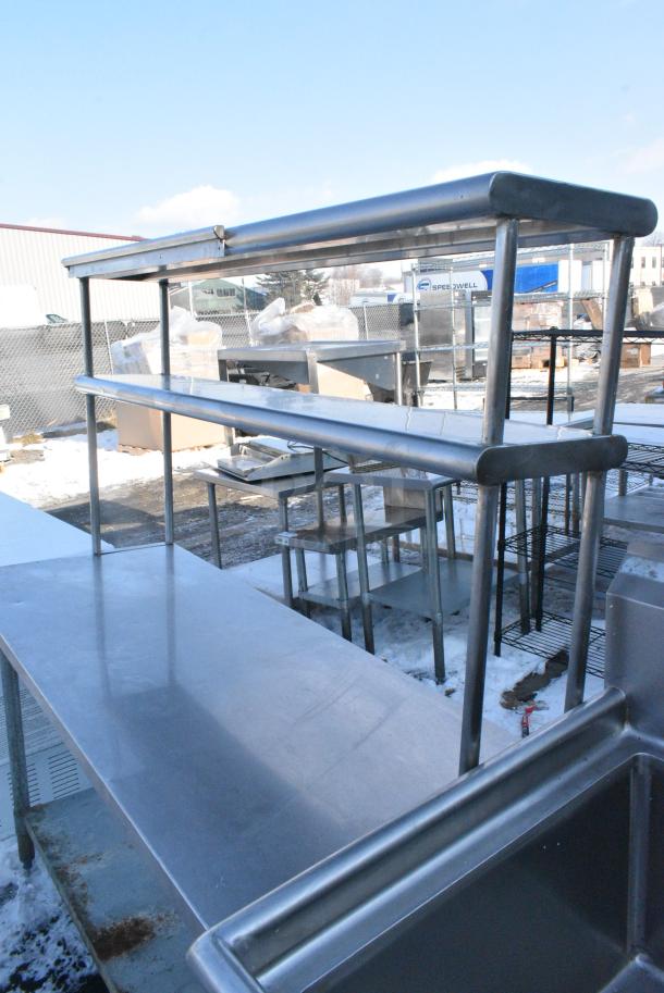 Stainless Steel Table w/ 2 Tier Over Shelf and Metal Under Shelf. - Image 4 of 4
