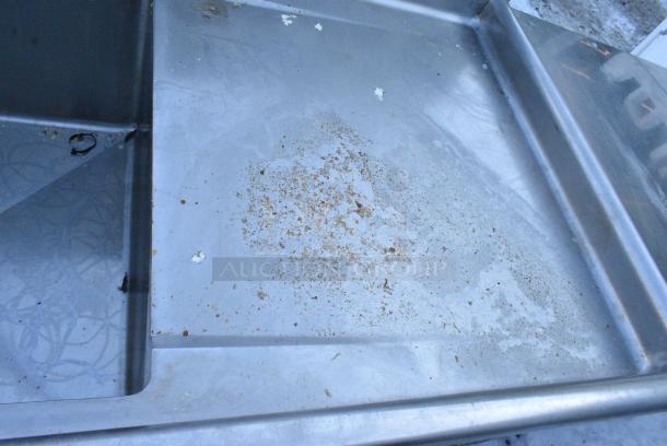Stainless Steel 2 Bay Sink w/ Right Side Drain Board, Faucet and Handles. 1 Leg Needs To Be Reattached. - Image 4 of 6