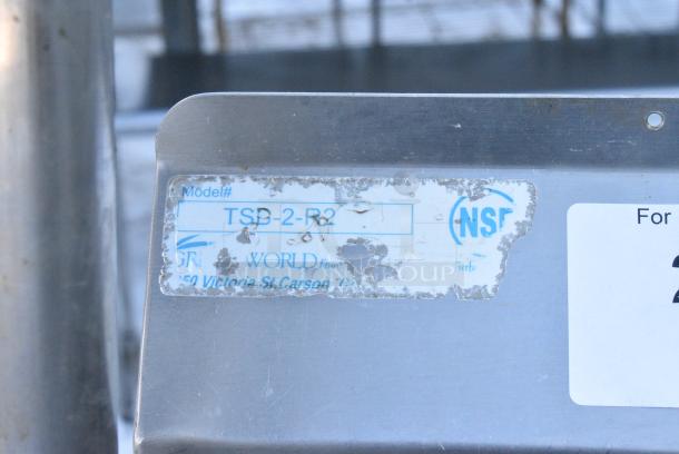 Stainless Steel 2 Bay Sink w/ Right Side Drain Board, Faucet and Handles. 1 Leg Needs To Be Reattached. - Image 6 of 6