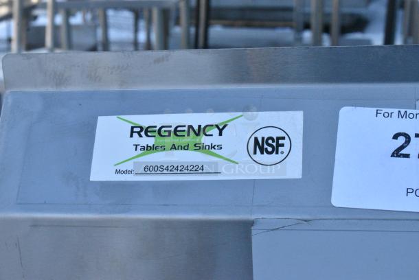 BRAND NEW SCRATCH AND DENT! Regency 600S42424224 Stainless Steel 4 Bay Sink w/ Left Side Drain Board. - Image 9 of 9