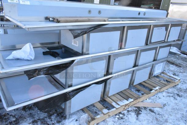 BRAND NEW SCRATCH AND DENT! Regency 600S42424224 Stainless Steel 4 Bay Sink w/ Left Side Drain Board. No Legs. - Image 2 of 5