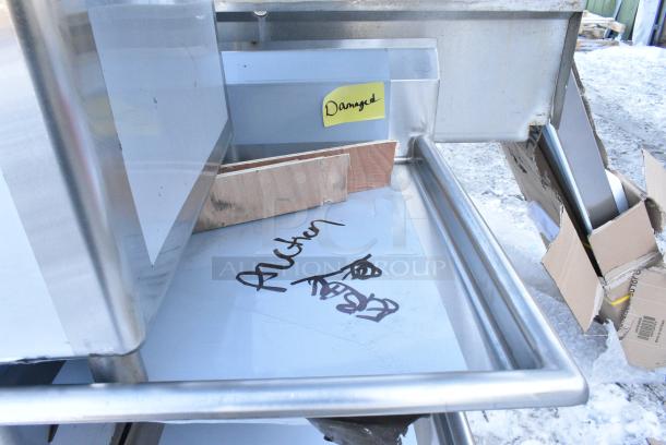 BRAND NEW SCRATCH AND DENT! Regency 600S42424224 Stainless Steel 4 Bay Sink w/ Left Side Drain Board. No Legs. - Image 4 of 5