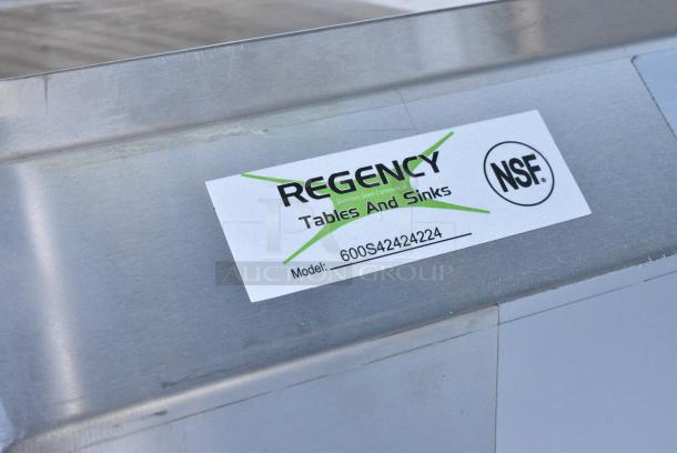 BRAND NEW SCRATCH AND DENT! Regency 600S42424224 Stainless Steel 4 Bay Sink w/ Left Side Drain Board. No Legs. - Image 5 of 5