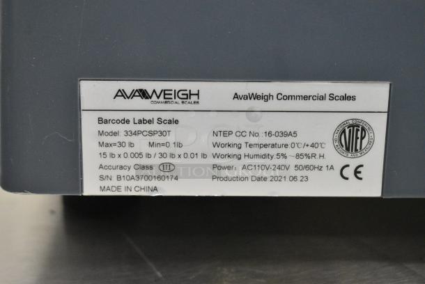 2021 AvaWeigh 334PCSP30T Countertop Scale. - Image 5 of 5
