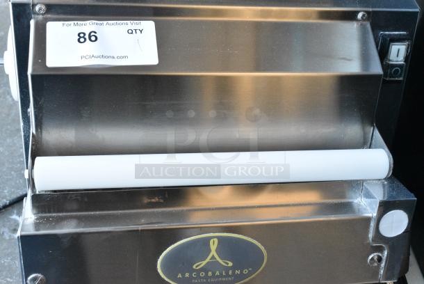 BRAND NEW SCRATCH AND DENT! Arcobaleno ASC300 Stainless Steel Commercial Countertop Dough Sheeter. 110 Volts, 1 Phase. - Image 3 of 6