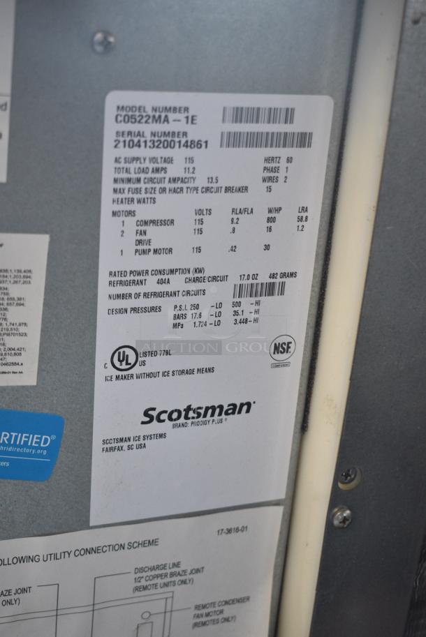 2021 Scotsman C0522MA-1E Stainless Steel Commercial Ice Machine Head. 115 Volts, 1 Phase. - Image 4 of 4
