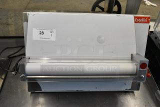 BRAND NEW SCRATCH AND DENT! Estella 348EDS18S Stainless Steel 18" Countertop One Stage Dough Sheeter. 120 Volts, 1 Phase. Tested and Working!