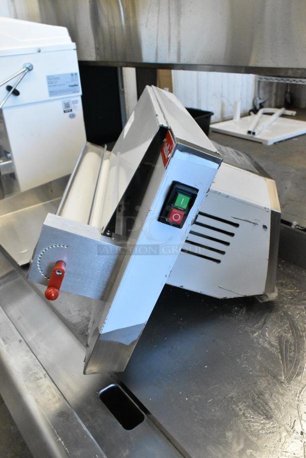 BRAND NEW SCRATCH AND DENT! Estella 348EDS18S Stainless Steel 18" Countertop One Stage Dough Sheeter. 120 Volts, 1 Phase. Tested and Working! - Image 7 of 8