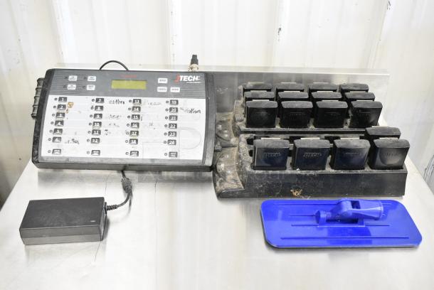 Jtech J1709 ServerCall Transmitter w/ 2 JTech J1704 Charging Stations and 17 JTech Pagers - Image 1 of 8