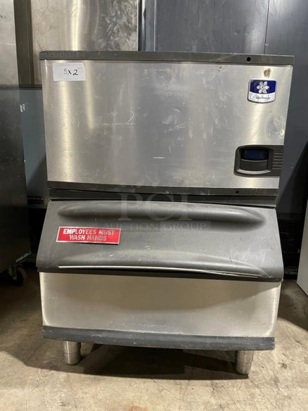 Manitowoc Indigo Series Commercial Stainless Steel Air Cooled Half Cube Ice Machine Head! Energy Star Certified! Model: IY0304A-161 SN: 1120177927! With Manitowoc Commercial Ice Bin! Model: B170 SN: 1120123071! 115V 1 Phase! On Legs! - Image 1 of 13