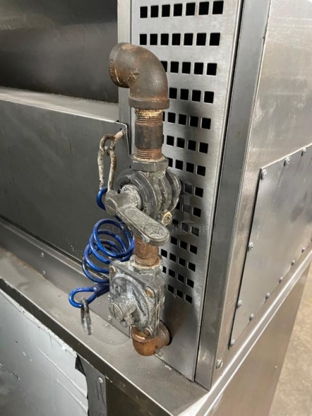 Rotisol-France Commercial Stainless Steel Natural Gas Powered Rotisserie Oven/Barbeque Machine! With Tempered Glass View-Through Doors! With Enclosed 2 Door Storage Base Underneath! With Pull-Out Style Retractable Worktable! Model: 950.5 SN: 3798! 220-240V 1 Phase! On Casters! - Image 8 of 10