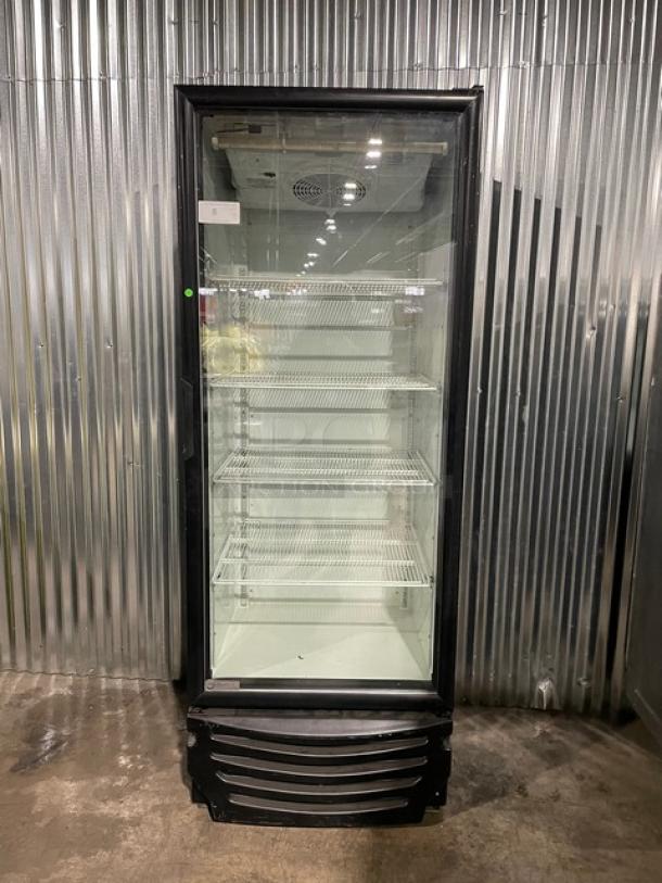 Imbera Commercial Black Single Glass Door Reach In Refrigerator Merchandiser! Energy Star Certified! With Poly Coated Wire Racks! Model: G319 SN: 534130503357! 115V 1 Phase! - Image 1 of 8