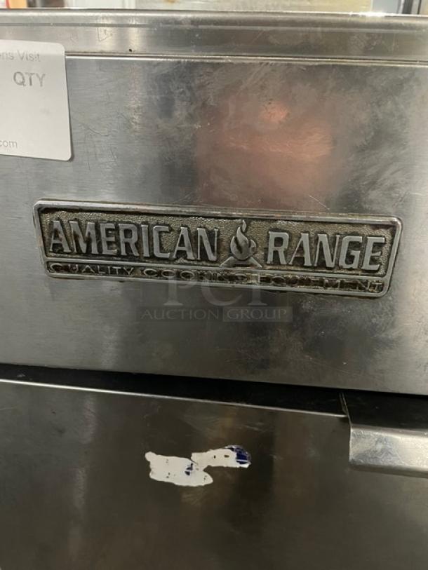 American Range Commercial Stainless Steel Natural Gas Powered Deep Fat Fryer! With Back Splash! On Legs! - Image 8 of 10