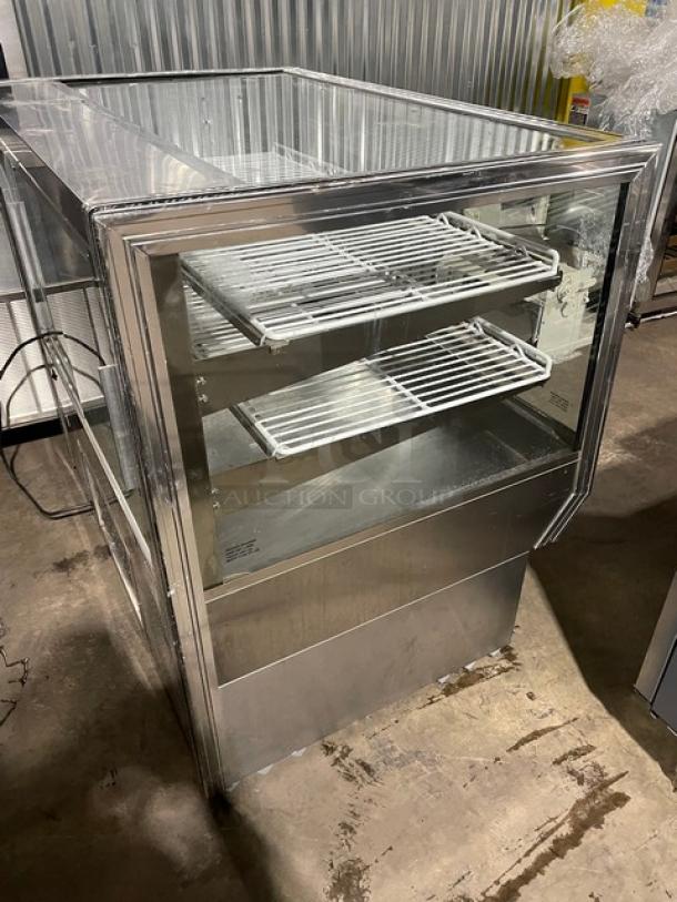 Leader Commercial Stainless Steel Straight Glass 48" Dry Bakery Display Showcase! With Poly Coated Wire Tier Racks! With Lighting! With Rear Access Sliding Glass Doors! Model: CBK48 D SN: GA05C1072! 115V 1 Phase! - Image 4 of 9