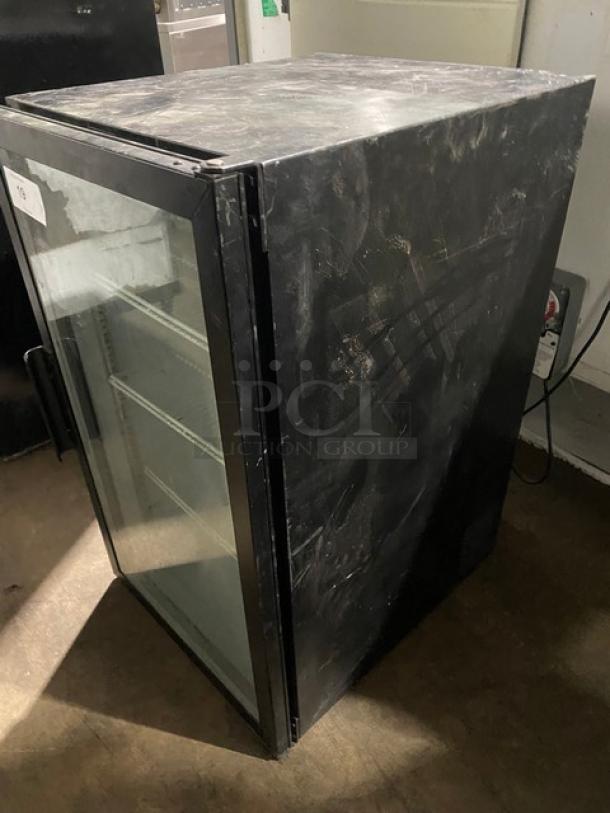 Beverage-Air Commercial Black Single Glass Door Countertop Merchandiser Refrigerator! With Poly Coated Wire Racks! Model: UR30G SN: 7255177! 115V 1 Phase! - Image 2 of 9