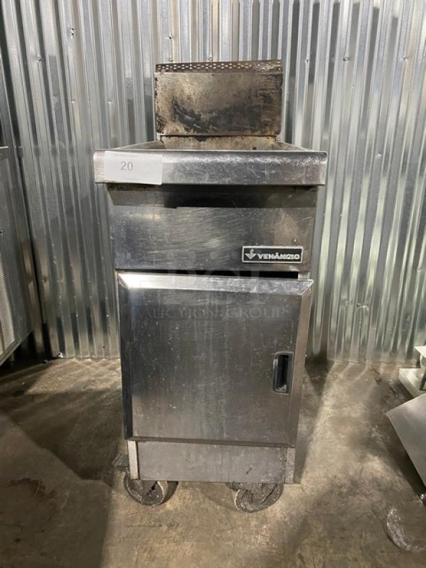 Venancio Commercial Stainless Steel Liquid Propane Powered Deep Fat Fryer! With Back Splash! SN: 2449902110190621! On Casters! - Image 1 of 10