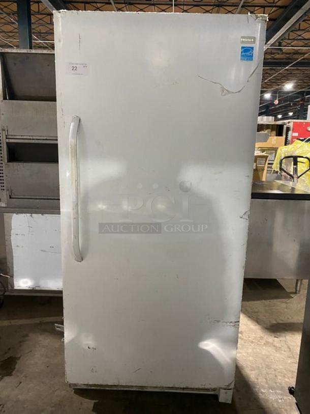 Frigidaire By Electrolux Commercial White Single Door Reach In Upright Free-Standing Freezer! Energy Star Certified! With Poly Coated Wire Racks! Model: FFFH20F2QWC SN: WB71461162! 115V 1 Phase! - Image 1 of 9