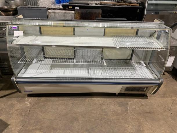 Diamond Commercial Curved Glass Refrigerated Deli Meat/Bakery Display Showcase! With Poly Coated Wire Racks! With 2 Swing Open Rear Access Doors! With Mini Dry Under Storage! On Legs! - Image 1 of 11
