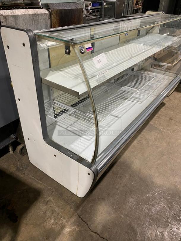 Diamond Commercial Curved Glass Refrigerated Deli Meat/Bakery Display Showcase! With Poly Coated Wire Racks! With 2 Swing Open Rear Access Doors! With Mini Dry Under Storage! On Legs! - Image 4 of 11
