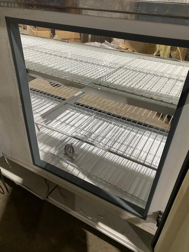 Diamond Commercial Curved Glass Refrigerated Deli Meat/Bakery Display Showcase! With Poly Coated Wire Racks! With 2 Swing Open Rear Access Doors! With Mini Dry Under Storage! On Legs! - Image 5 of 11