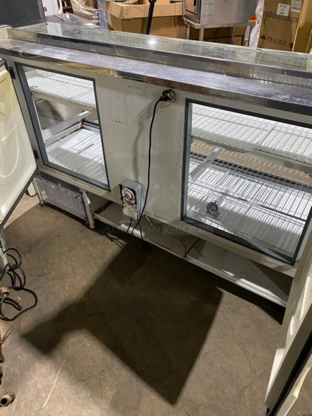 Diamond Commercial Curved Glass Refrigerated Deli Meat/Bakery Display Showcase! With Poly Coated Wire Racks! With 2 Swing Open Rear Access Doors! With Mini Dry Under Storage! On Legs! - Image 6 of 11