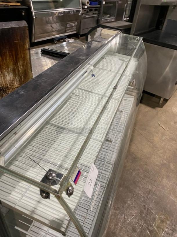 Diamond Commercial Curved Glass Refrigerated Deli Meat/Bakery Display Showcase! With Poly Coated Wire Racks! With 2 Swing Open Rear Access Doors! With Mini Dry Under Storage! On Legs! - Image 10 of 11