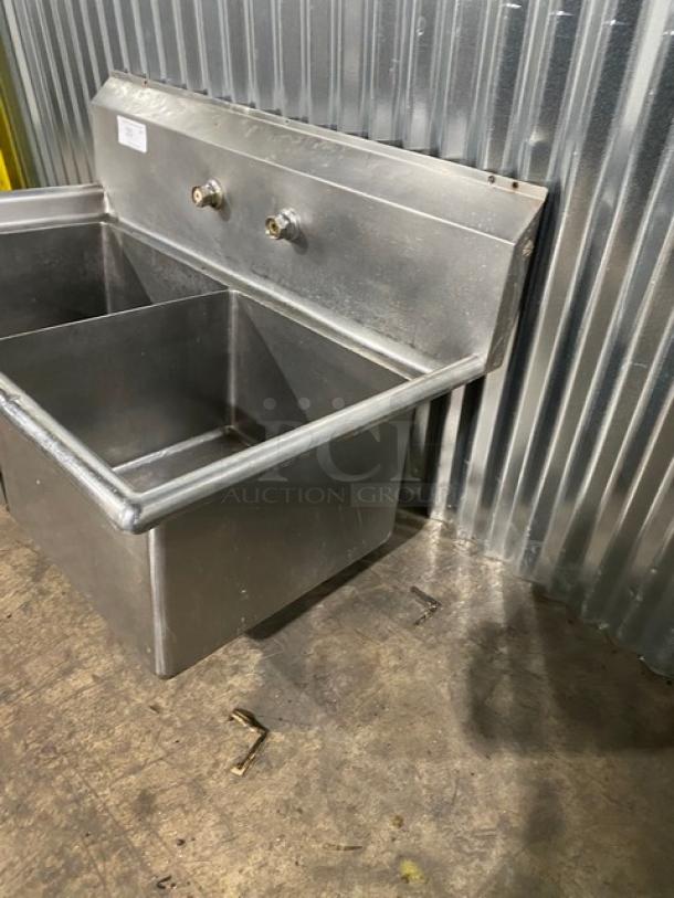 Commercial Stainless Steel 2 Compartment Prep Sink! With Back Splash! - Image 2 of 8