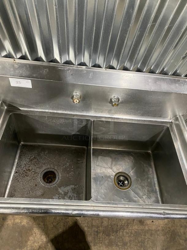 Commercial Stainless Steel 2 Compartment Prep Sink! With Back Splash! - Image 5 of 8
