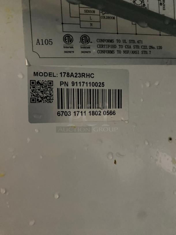 Avantco Commercial Stainless Steel Solid Single Door Reach In Refrigerator! With Poly Coated Wire Rack!  Model: 178A23RHC SN: 6703171118020566! On Casters! - Image 6 of 9