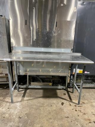 Commercial Stainless Steel Worktop Table! With 1.5" Back Splash & Safety Front Edges! On Legs!