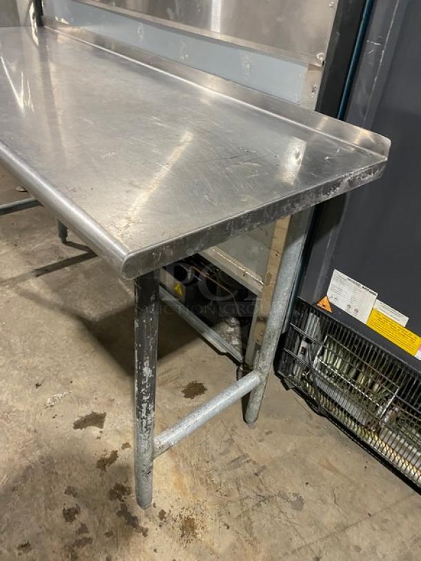 Commercial Stainless Steel Worktop Table! With 1.5" Back Splash & Safety Front Edges! On Legs! - Image 2 of 7