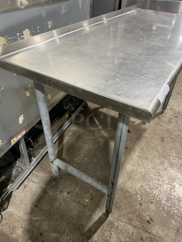 Commercial Stainless Steel Worktop Table! With 1.5" Back Splash & Safety Front Edges! On Legs! - Image 4 of 7