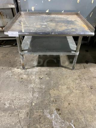 Commercial Stainless Steel Worktop Table! With 1.5" Back & Side Splash! With Single Undershelf! On Legs!