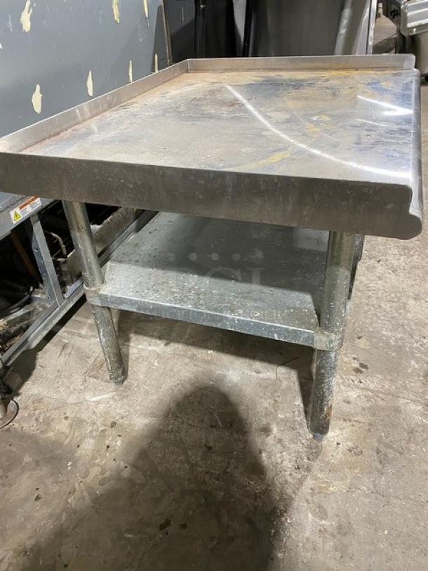 Commercial Stainless Steel Worktop Table! With 1.5" Back & Side Splash! With Single Undershelf! On Legs! - Image 4 of 7