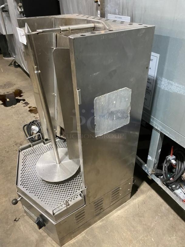 Commercial Stainless Steel Natural Gas-Powered Heavy-Duty Countertop Gyro Machine! With Spit/Skewer & Base! - Image 2 of 9