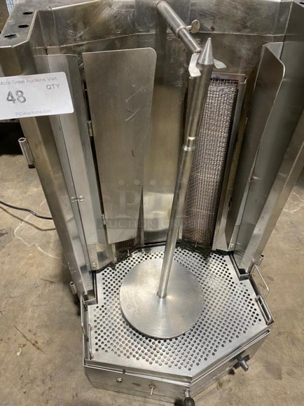 Commercial Stainless Steel Natural Gas-Powered Heavy-Duty Countertop Gyro Machine! With Spit/Skewer & Base! - Image 5 of 9
